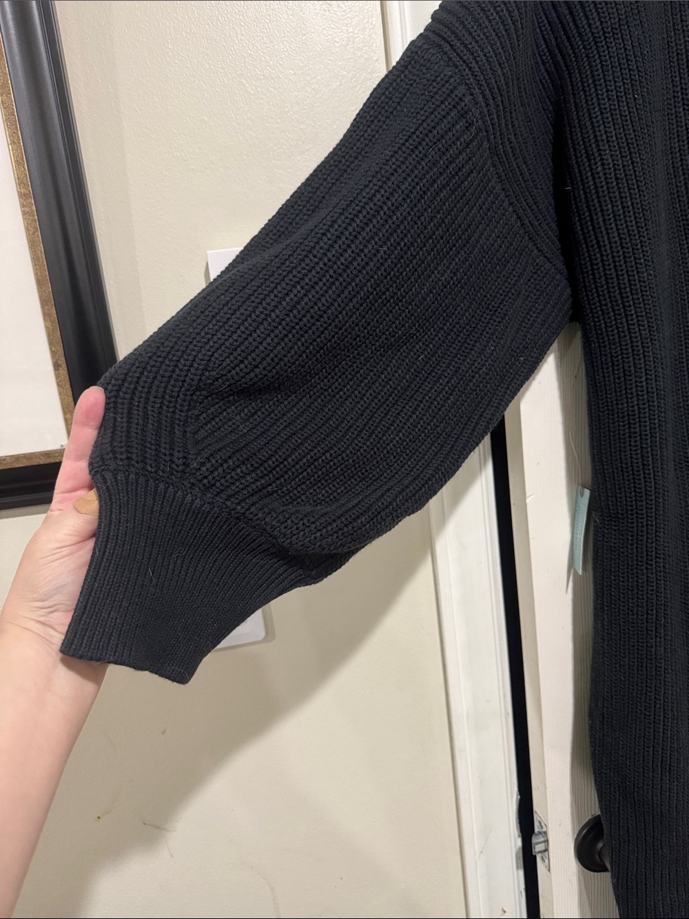 Anthropologie/Black Rib-Knit/Sweater/Button-Front Cardigan Dress/Coat/NWT! - Picture 11 of 15